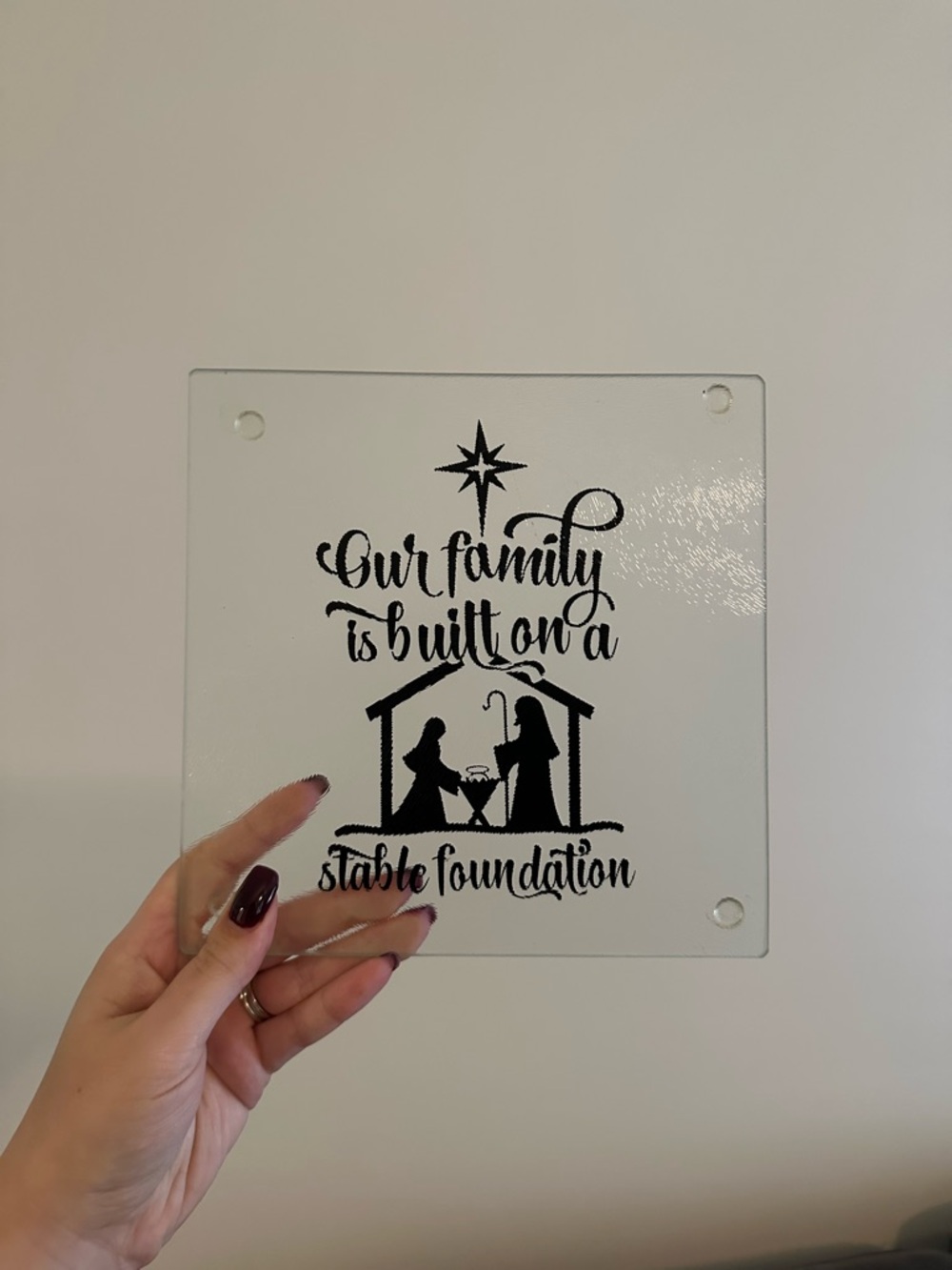 Glass Nativity Decorative Tile